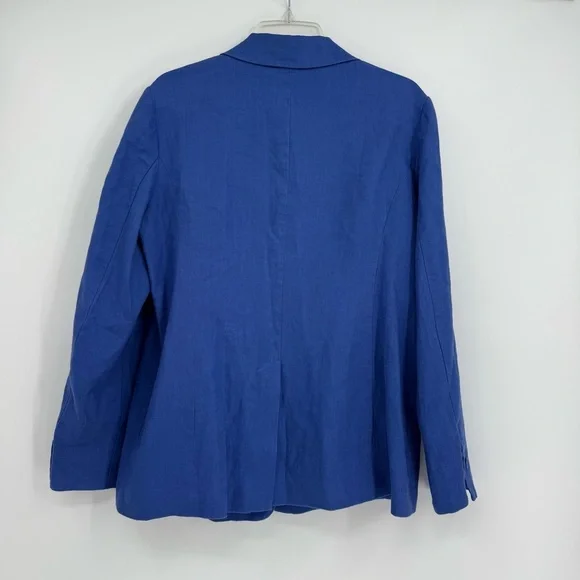 Pure Collection Blazer Women's Size 12 Linen One Button Pockets Lined Vented - Picture 7 of 8